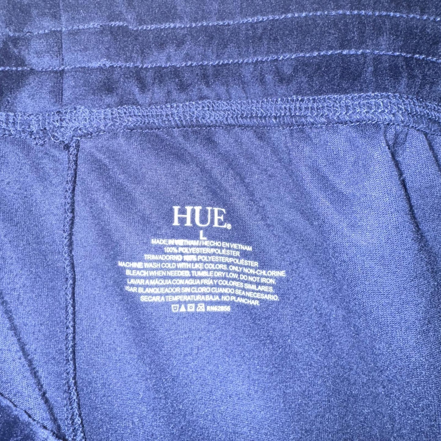 HUE Blue Velour Lounge Set – Zip Hoodie & Wide Leg Pants, Women's Size L