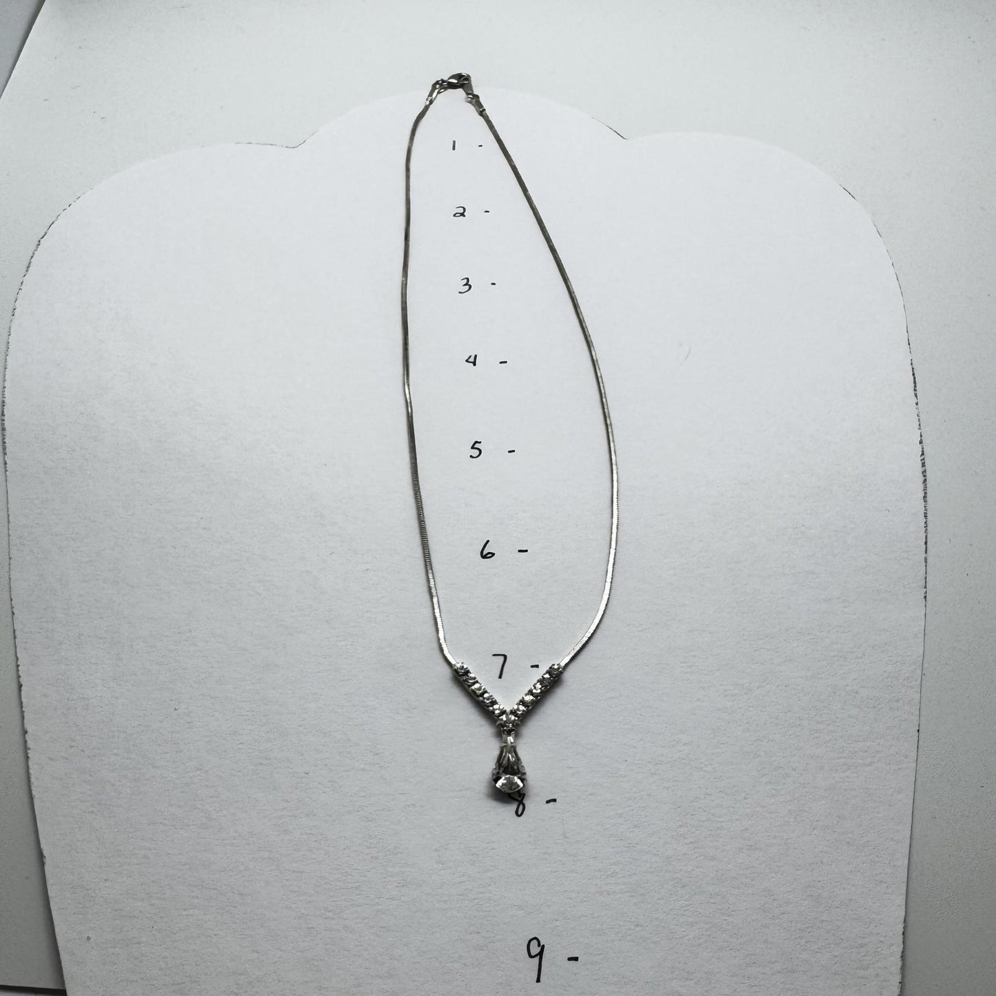 Elegant Silver-Tone Rhinestone Necklace – Teardrop Crystal Pendant, Bridal Glam