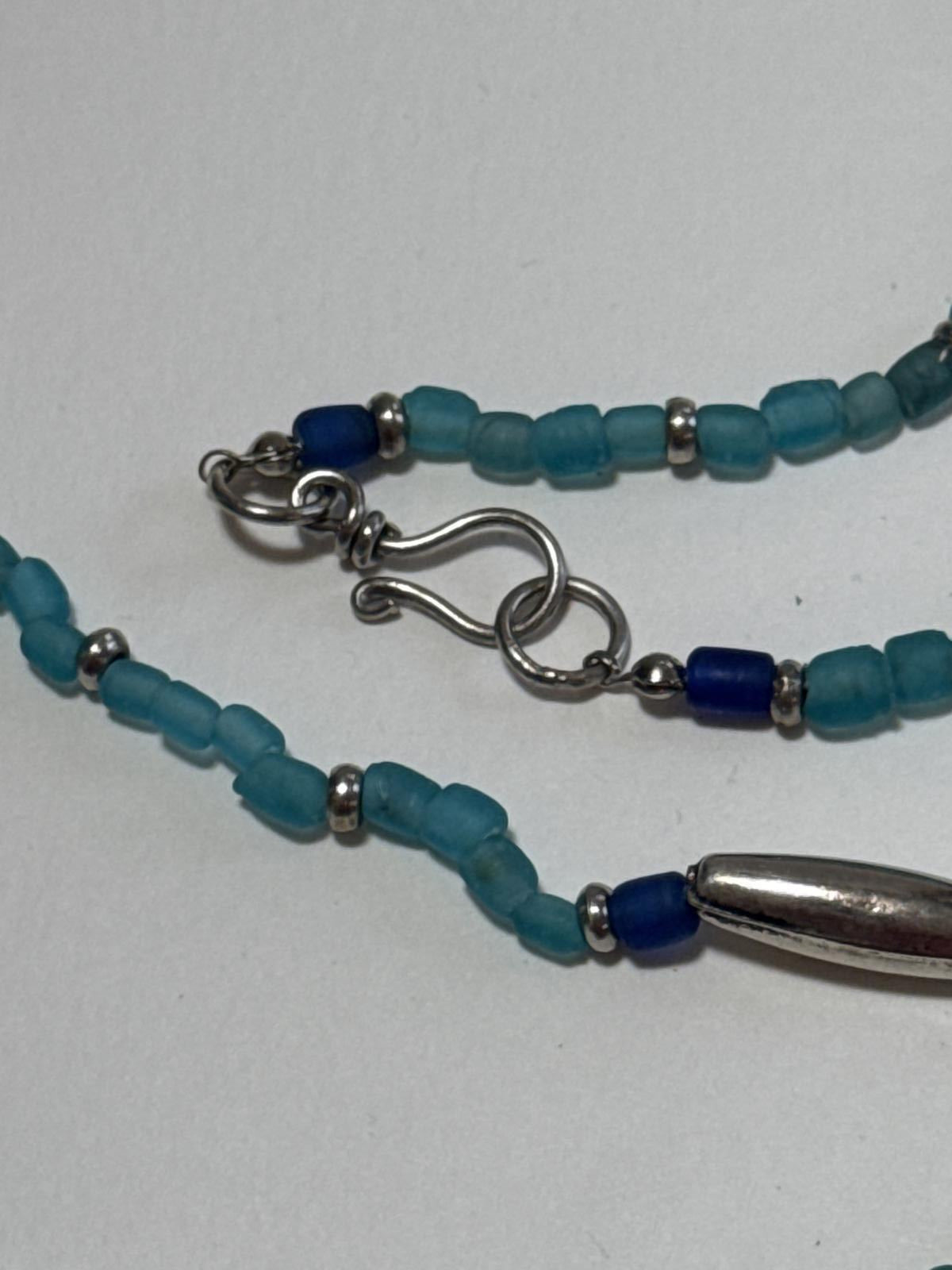 Elegant Turquoise Beaded Necklace BoHo Statement Vintage 