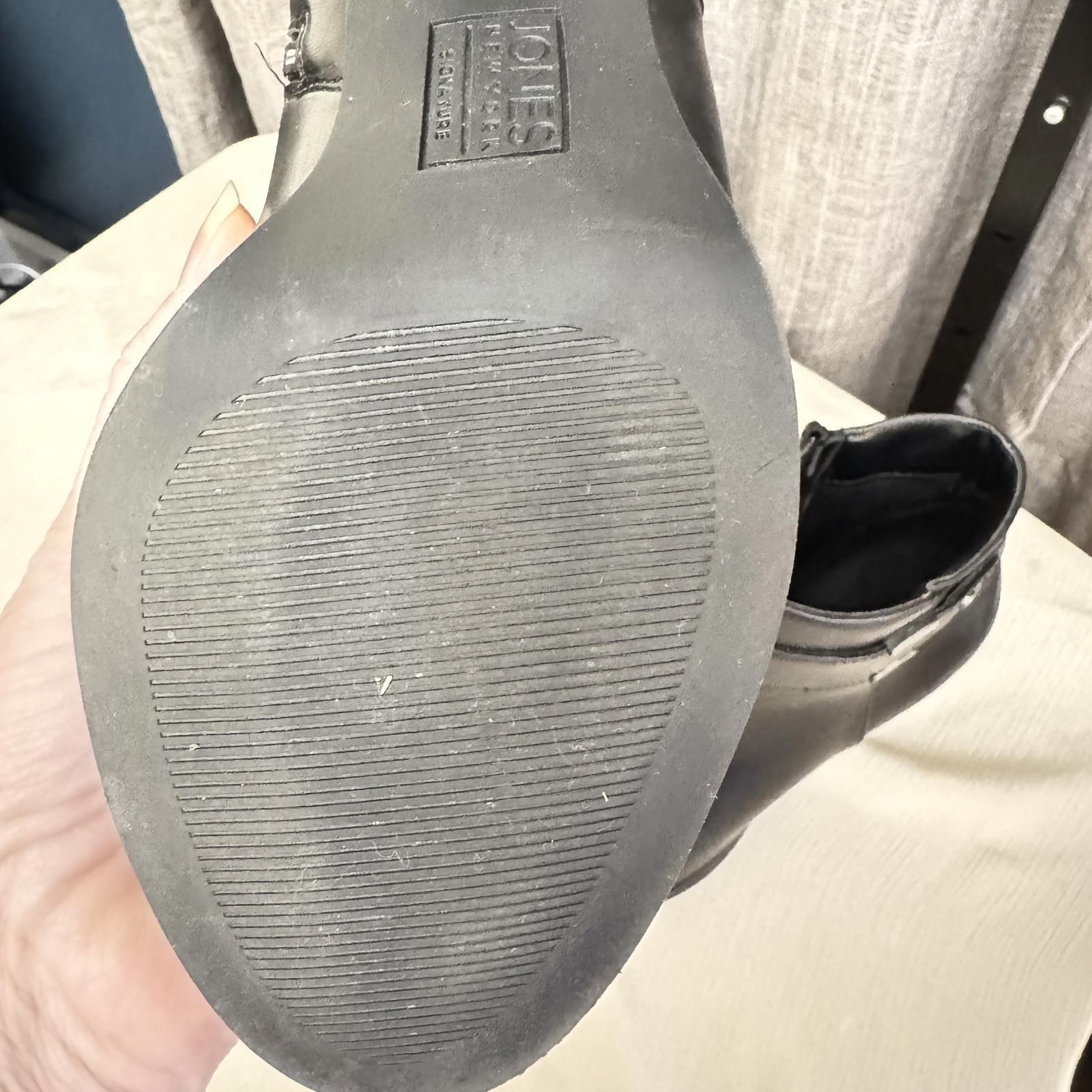 Jones of New York Stylish Black Ankle Booties with Chunky Heel