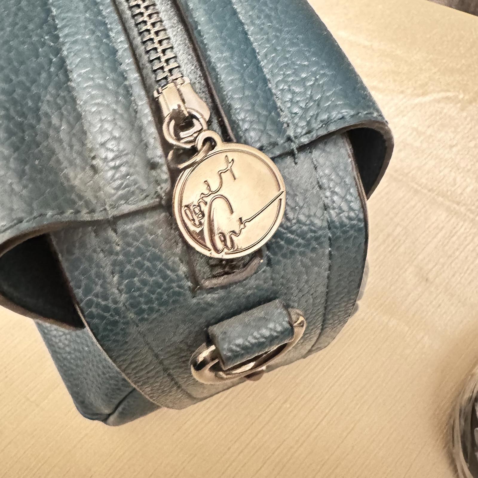 Eva Mendez Stylish Teal Handbag with Strap