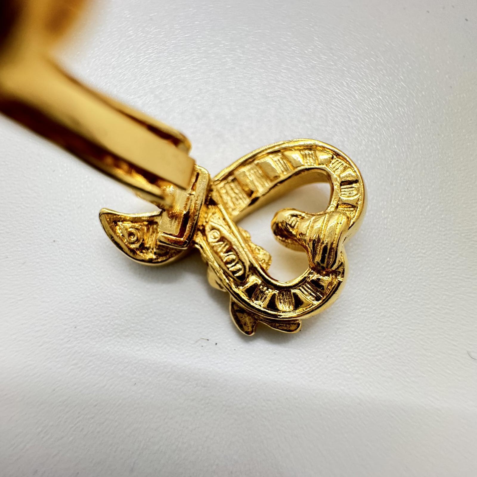 Vintage Avon Gold-Tone & Enamel Heart Clip-On Earrings – Romantic Ribbon Design