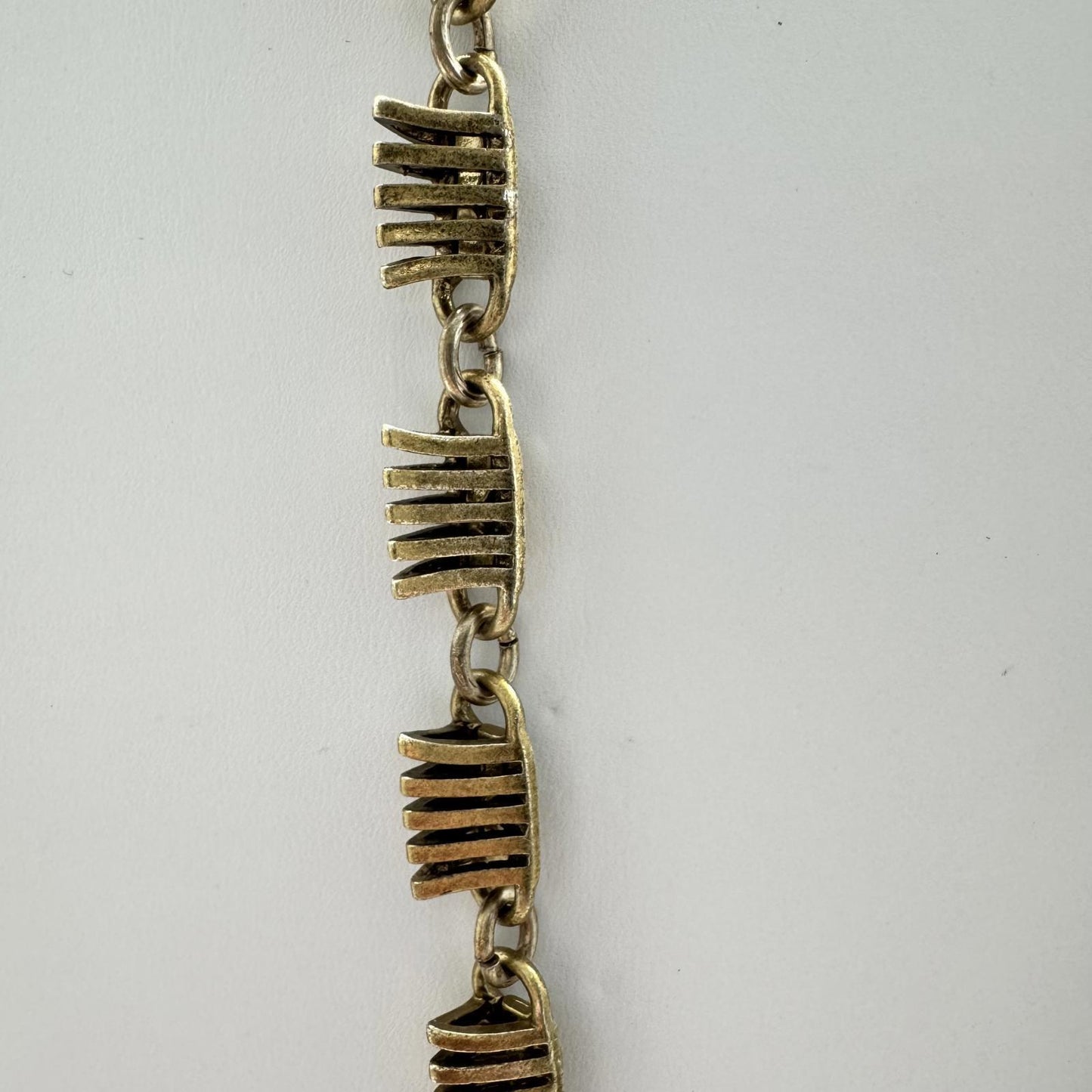 J.Crew Gold-Tone Textured Link Necklace – Modern Vintage Statement Jewelry