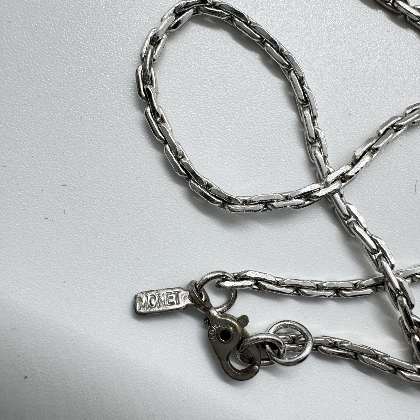 Stylish Monet Silver Tone Pendant Necklace