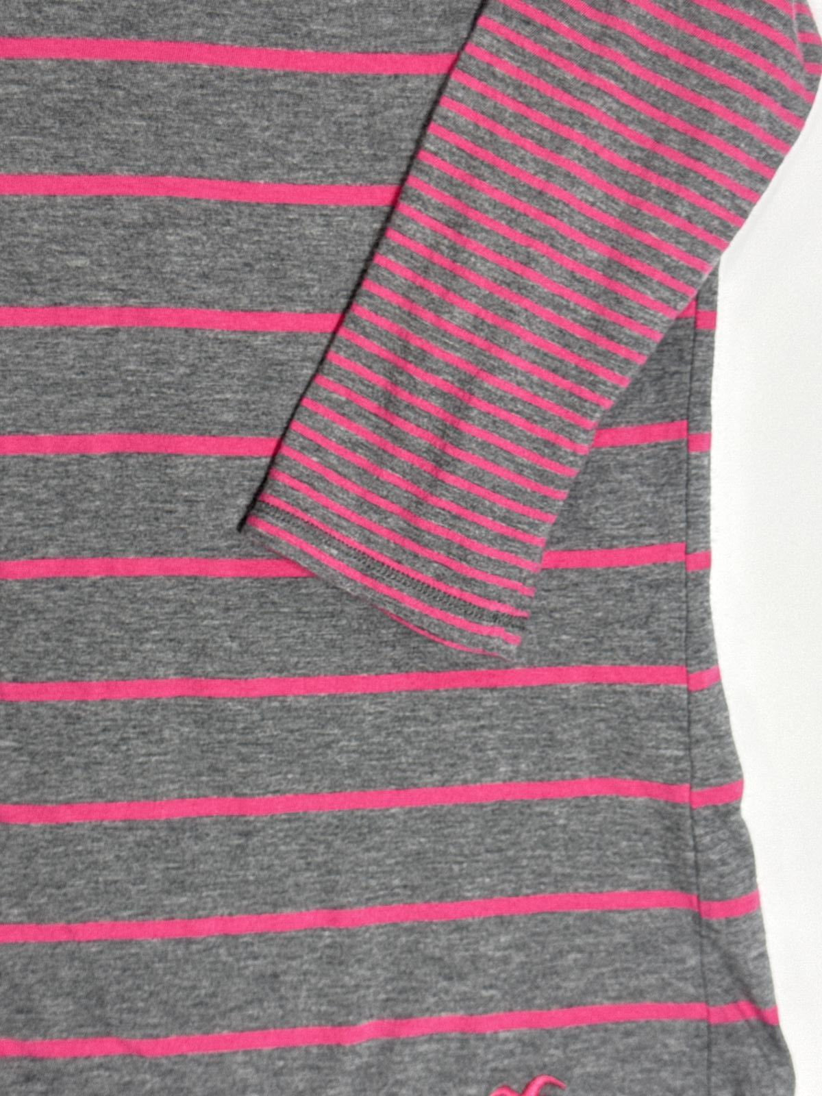 Hollister Gray and Pink Striped Top - Size M Womens