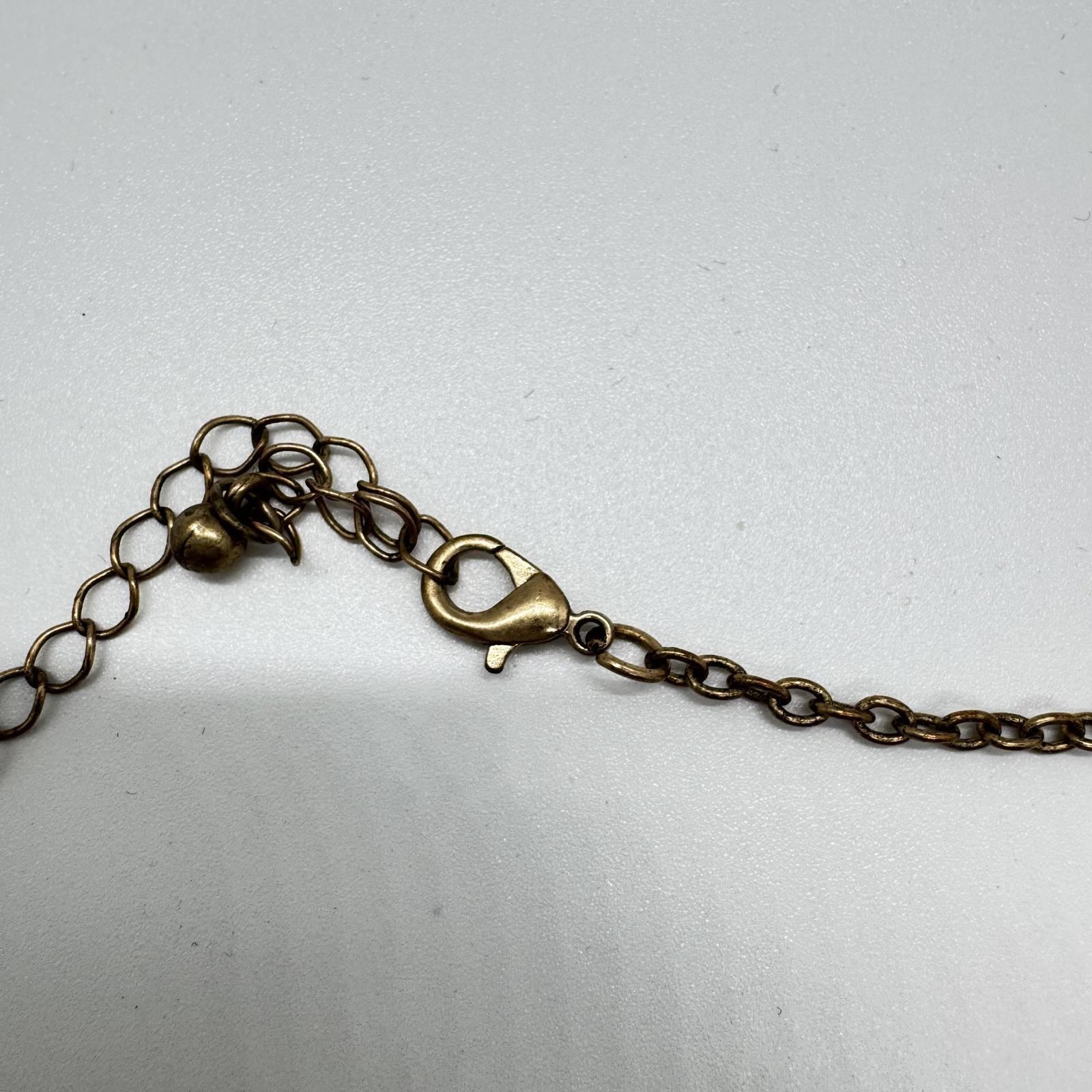 Vintage Bronze-Tone Y Lariat Necklace – Beaded Dangle Pendant Boho Jewelry