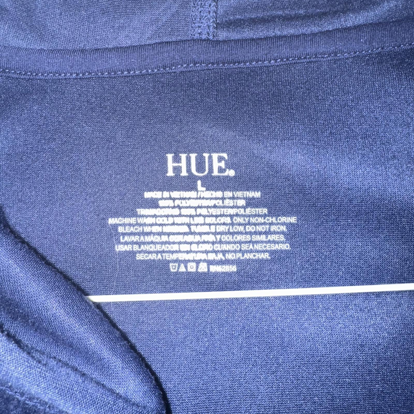 HUE Blue Velour Lounge Set – Zip Hoodie & Wide Leg Pants, Women's Size L