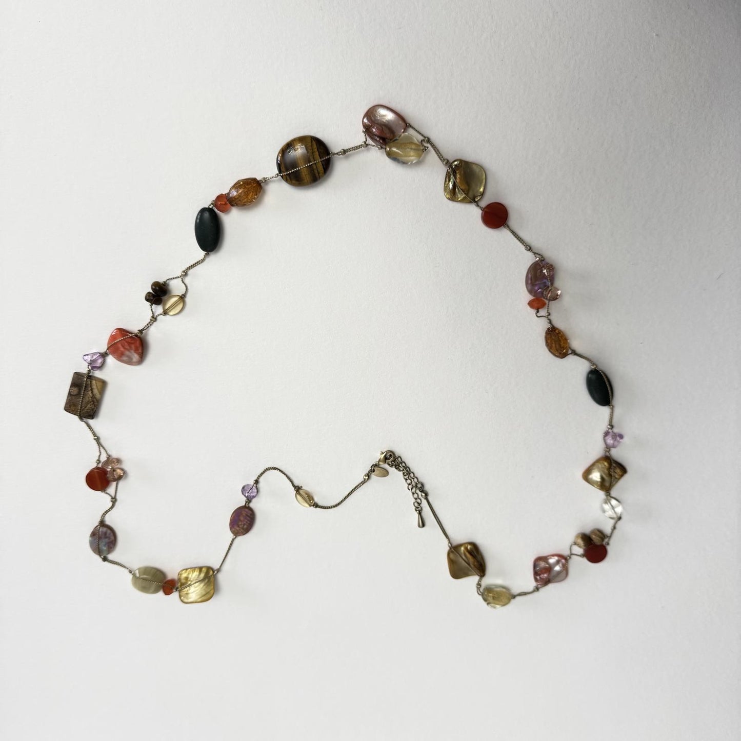 Boho Multi-Tone Beaded Necklace – Festival Jewelry Statement Necklace 