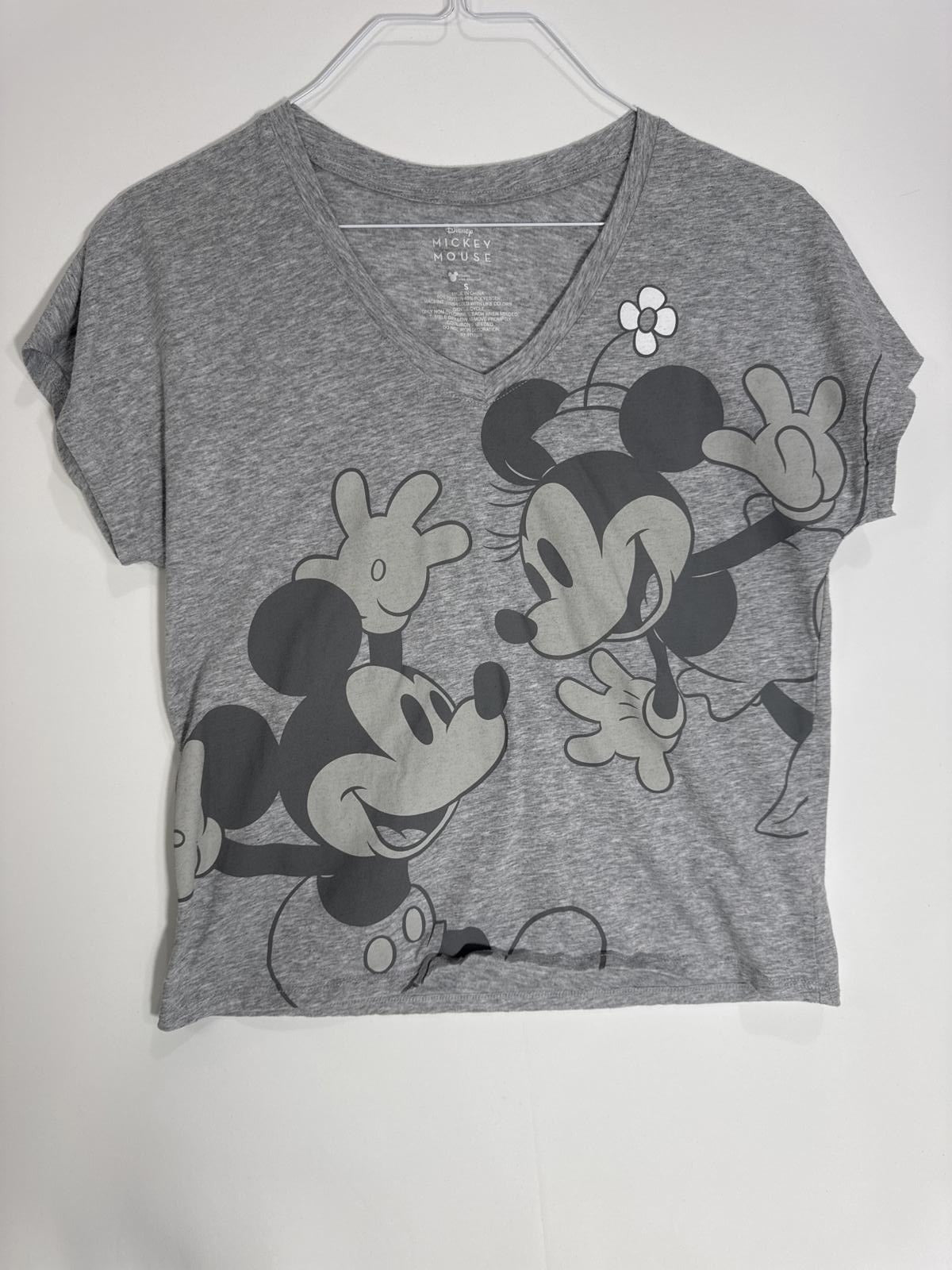 Disney Mickey Mouse Graphic V-Neck Tee - Women's Size S