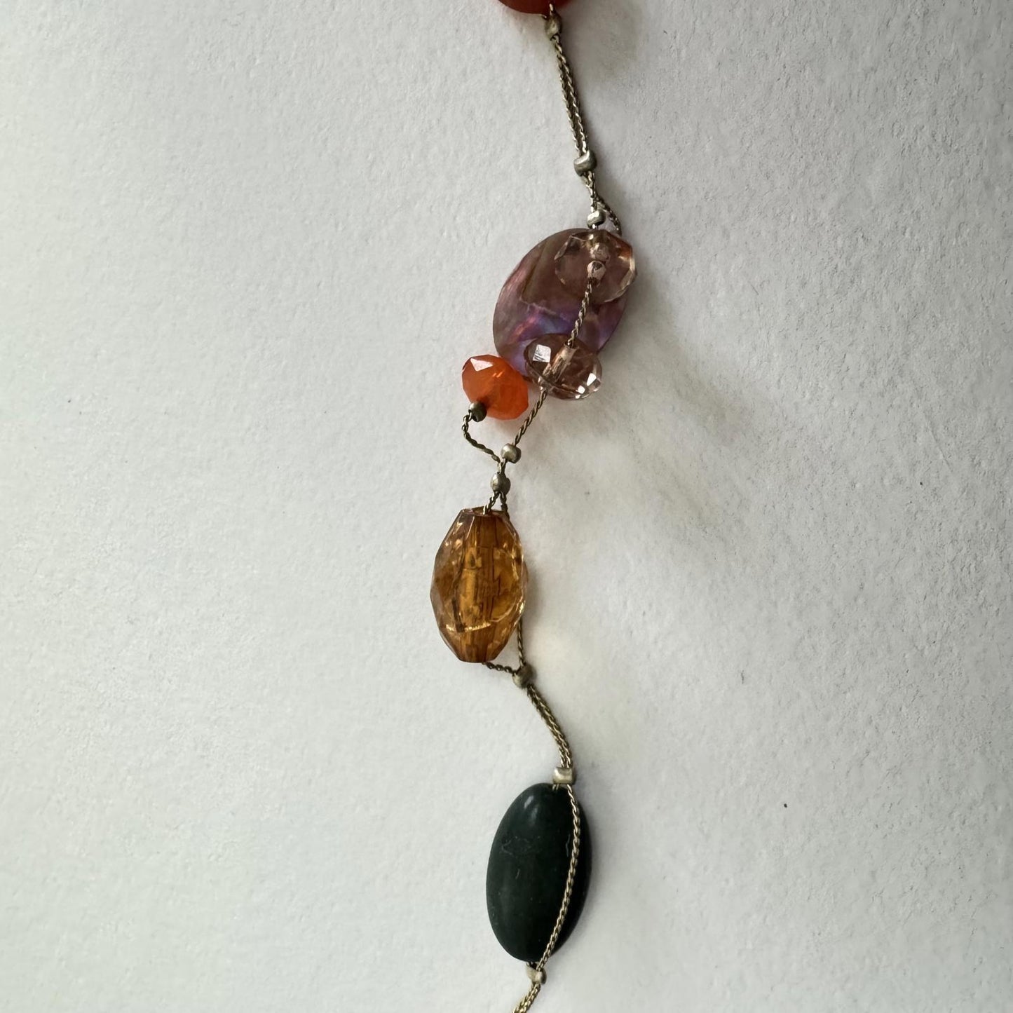 Boho Multi-Tone Beaded Necklace – Festival Jewelry Statement Necklace 