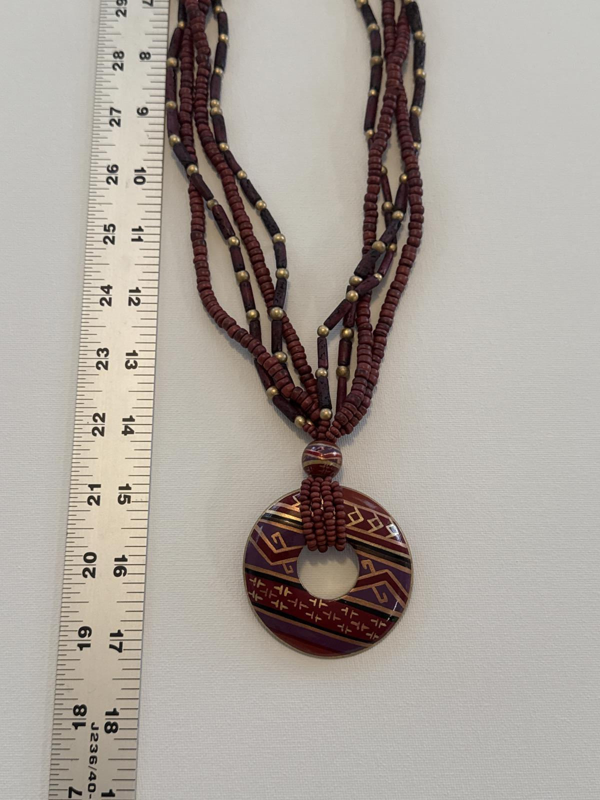 Boho Tribal Beaded Necklace with Large Pendant – Ethnic Statement Jewelry
