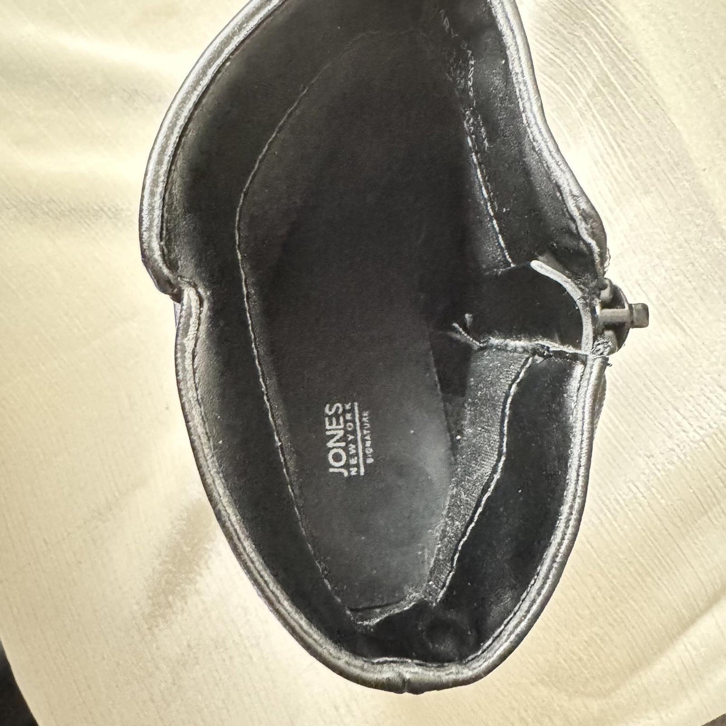 Jones of New York Stylish Black Ankle Booties with Chunky Heel