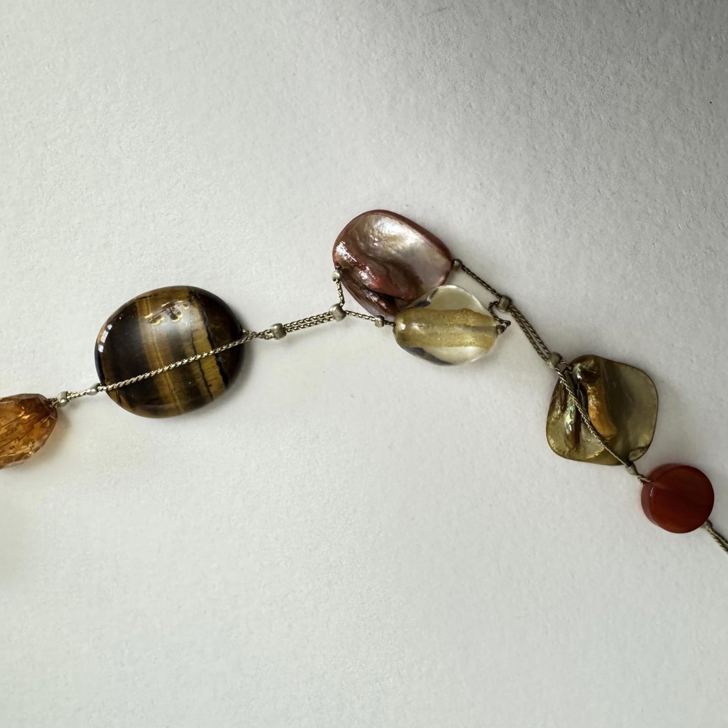 Boho Multi-Tone Beaded Necklace – Festival Jewelry Statement Necklace 