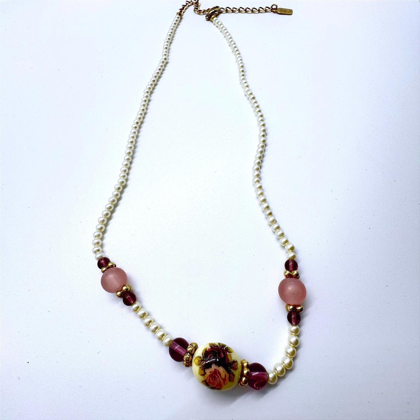 Vintage 1928 Jewelry Co. Pearl & Pink Bead Necklace – Romantic Floral Design