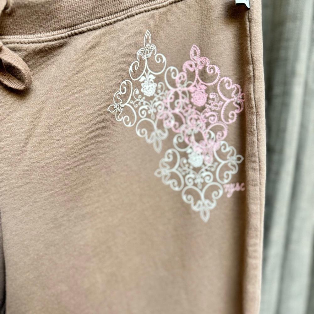 New York & Company Tan Sweatpants with Elastic Waistband and Drawstring