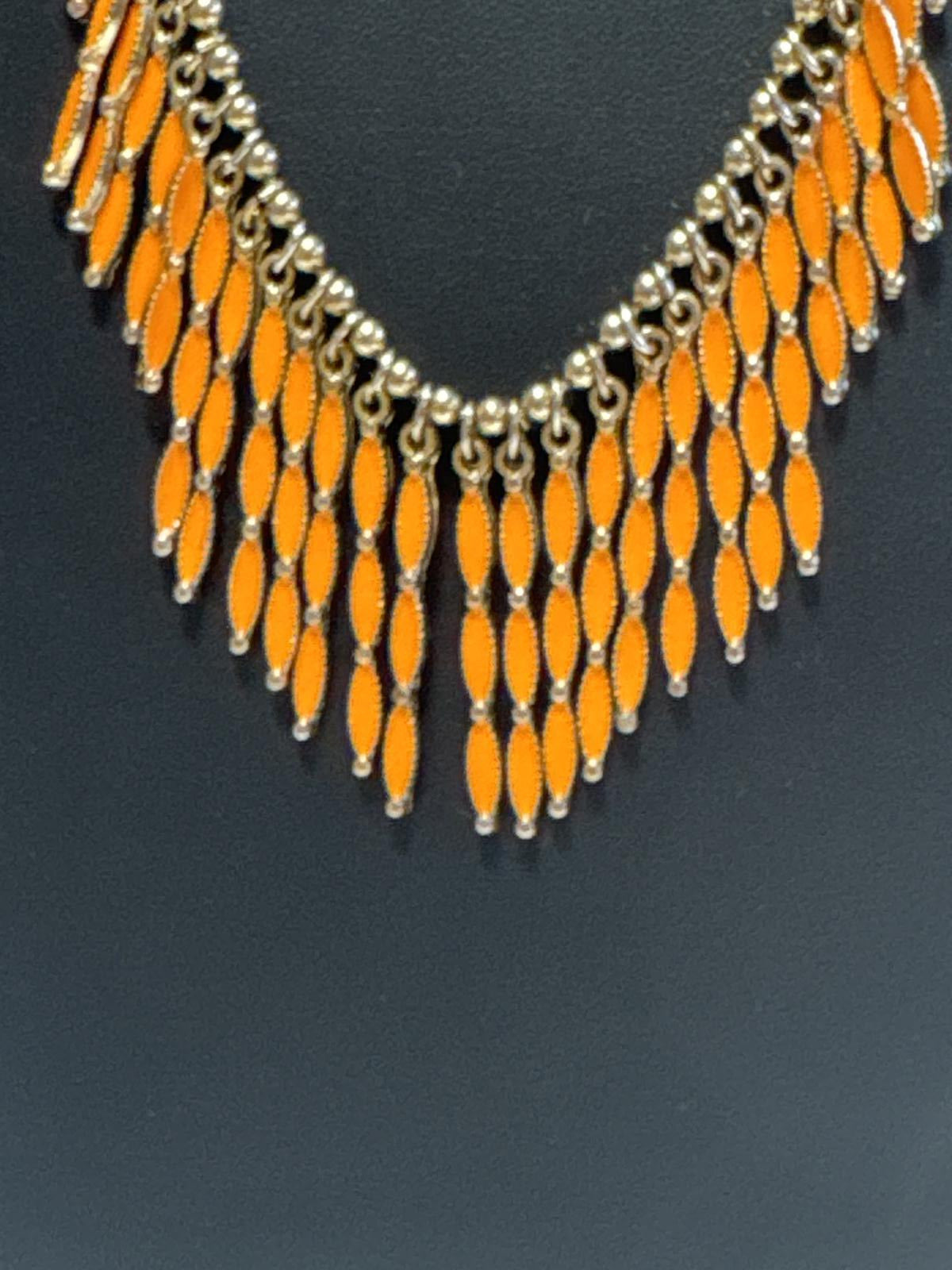 Stunning Orange Statement Necklace Great for a Tennessee Vol Fan