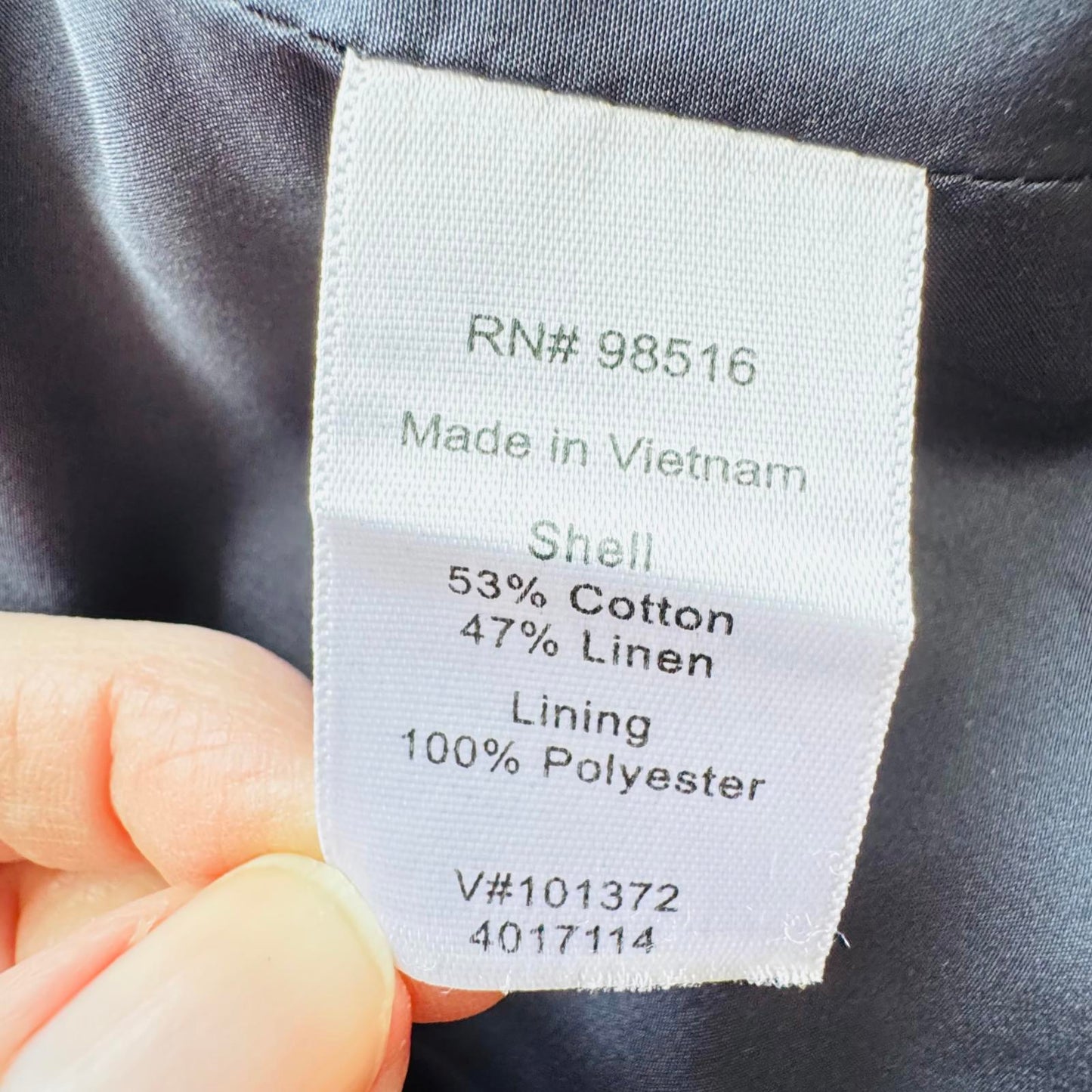 Coldwater Creek Striped Blazer Women’s 10 Navy White Cotton Linen Jacket Casual