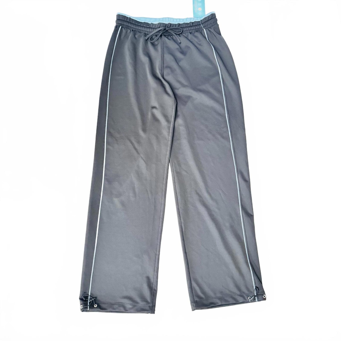 NWT Tangerine Gray Athletic Pants Women’s L Drawstring Track Pants Zip Hem Sport