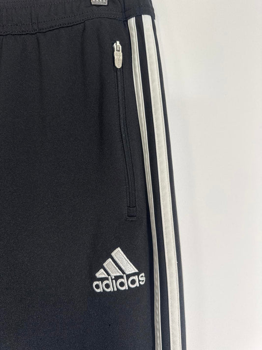 Adidas Women’s Climalite Track Pants – Size YL (14) Black/White Stripes #48 Logo