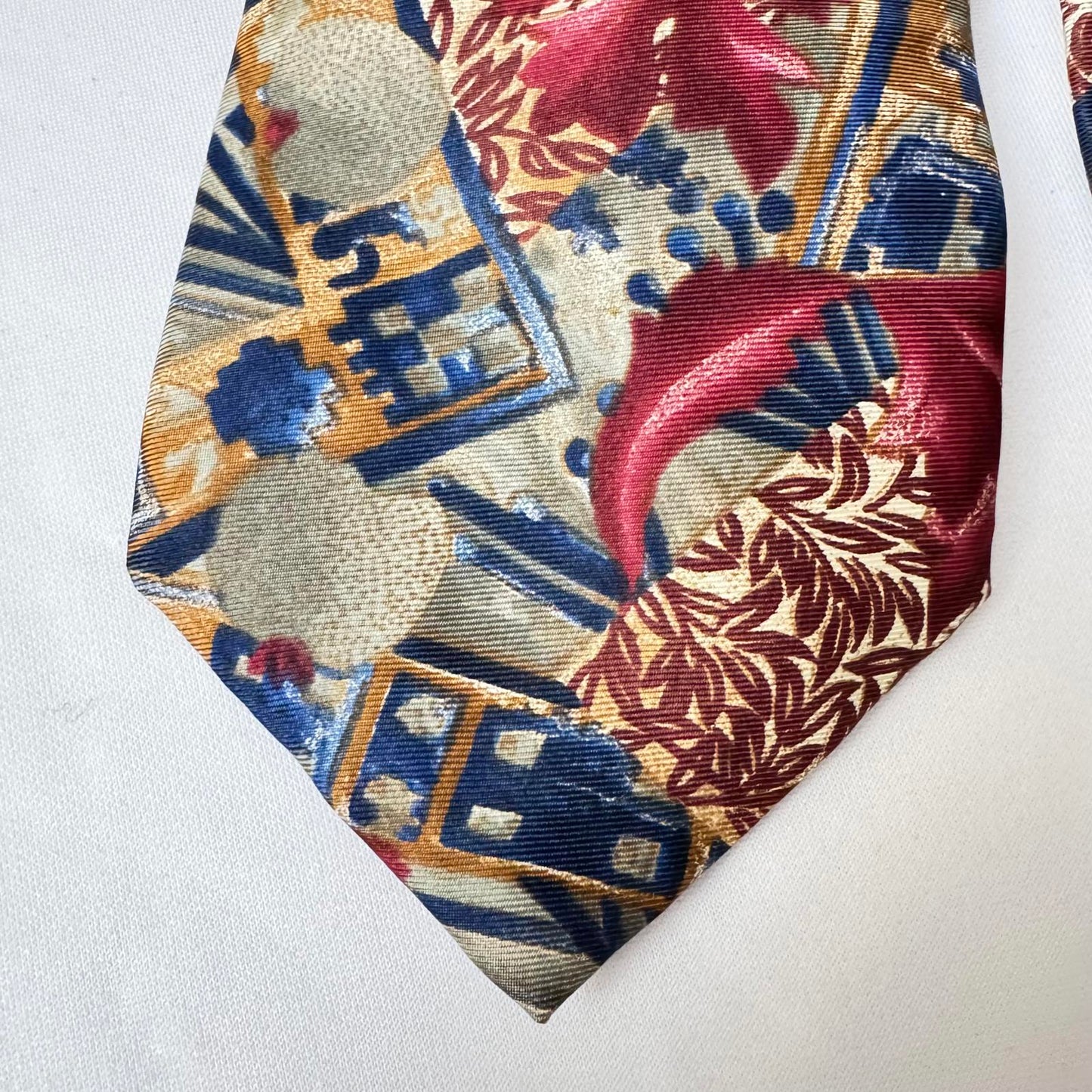 Stylish 100% Silk Tie with Vibrant Floral Pattern Made in the USA