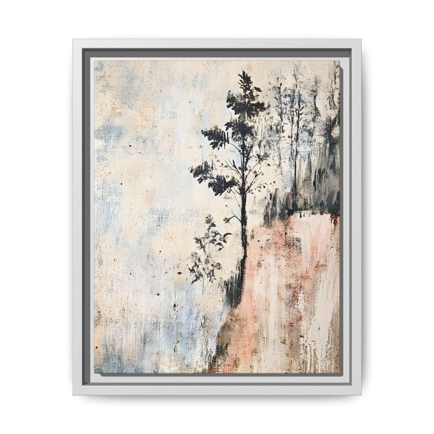 Muted Abstract Nature Art Framed Matt Canvas Art