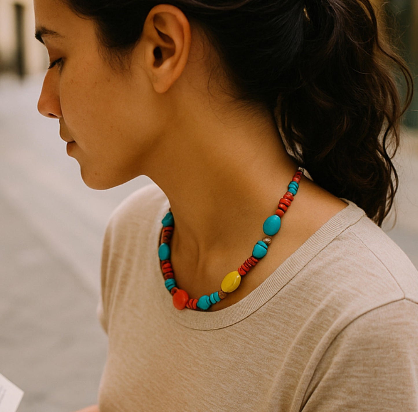 Colorful Multi-Stone Boho Necklace