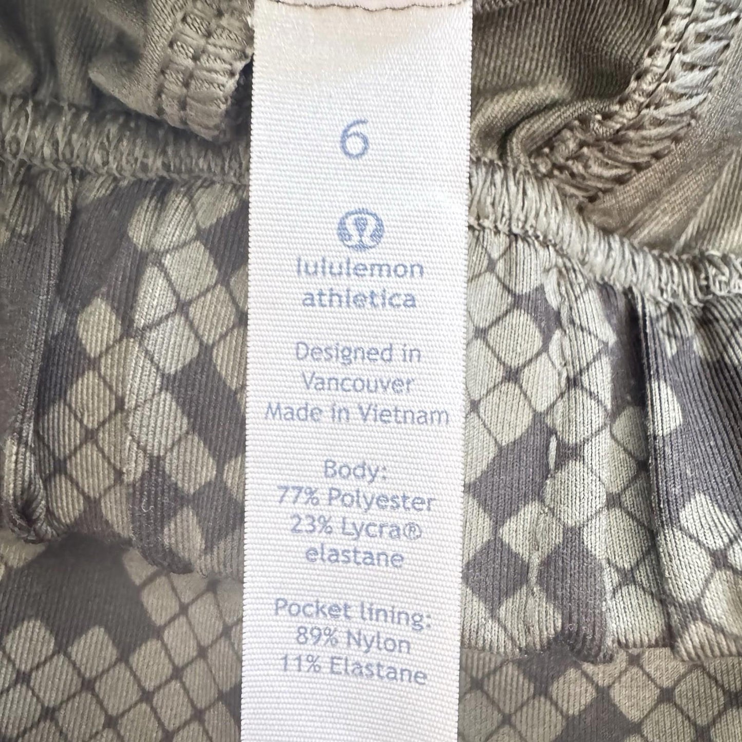 Lululemon Athletically leggings size 6 Gator Print