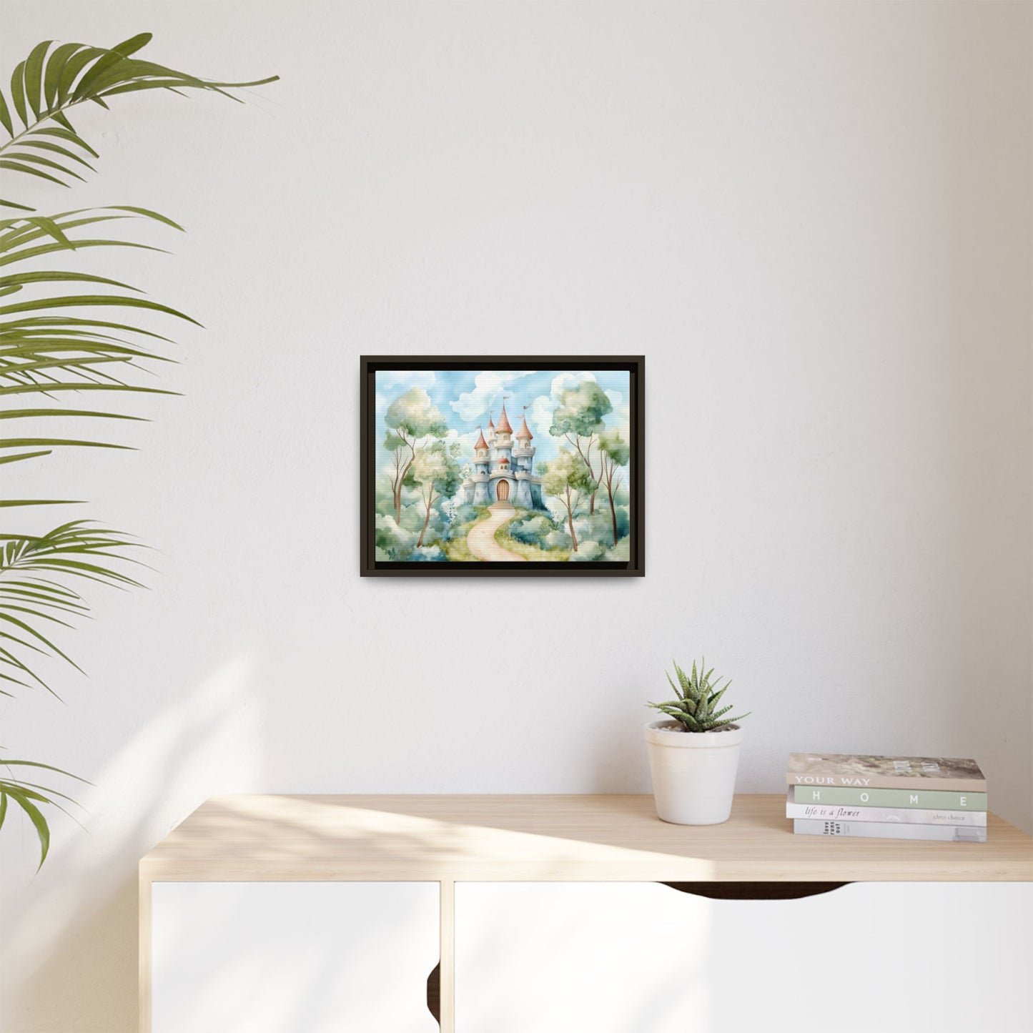 Whimsical Castle Art Print | Framed Matte Canvas for Home Decor