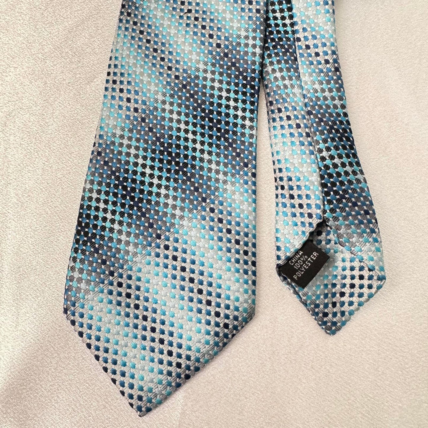Bespoke Blue & Silver Polka Dot Tie
