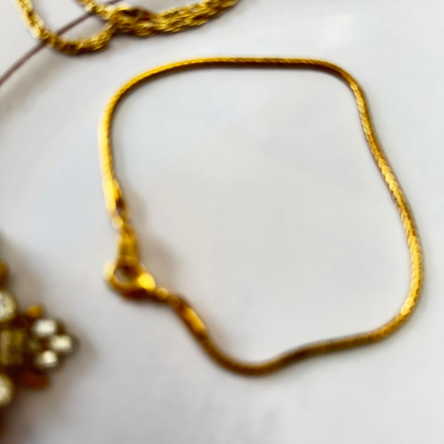 Vintage Gold Tone and Rhinestone Pendant Necklace with Coordinating Bracelet