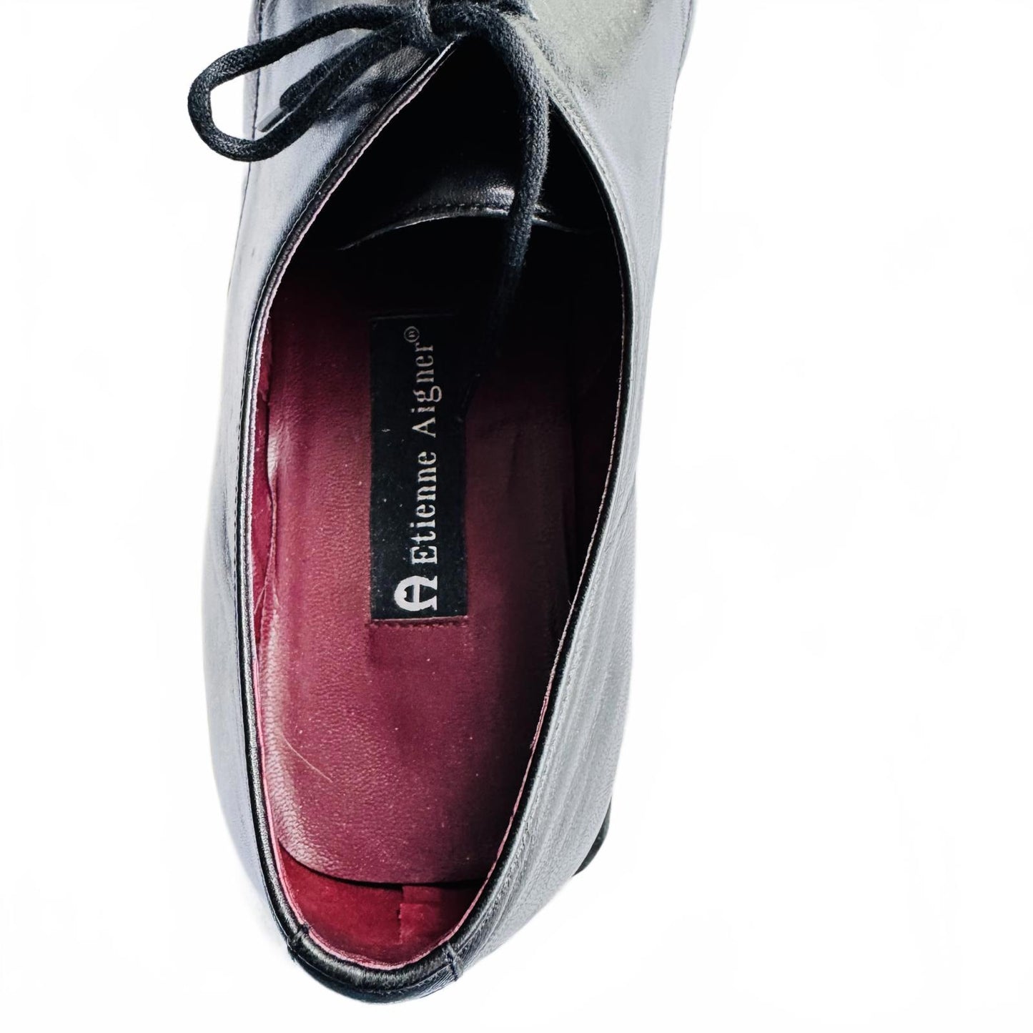 Etienne Aigner Men's Black Dress Leather Shoes Style- Club Size 9