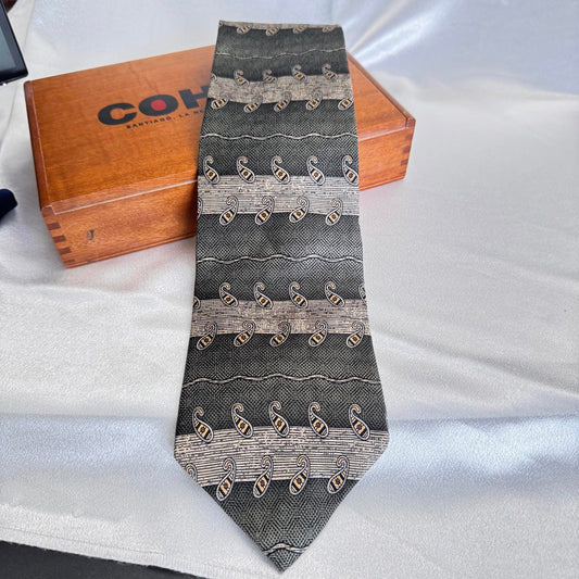 Bill Robinson Silk Tie – Geometric Abstract Pattern – Luxury Necktie