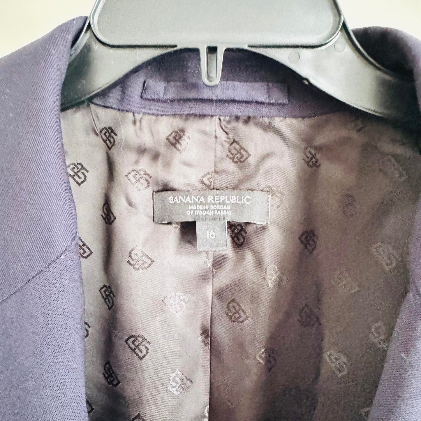 Banana Republic Blazer Women’s Navy Wool Size 12 Italy Fabbrica Alta Lined