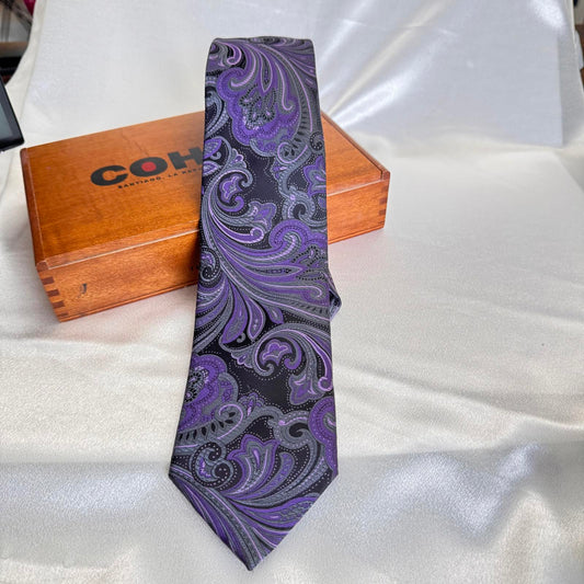 Stafford Essentials Tie – Purple Paisley Pattern – Men’s Business Necktie