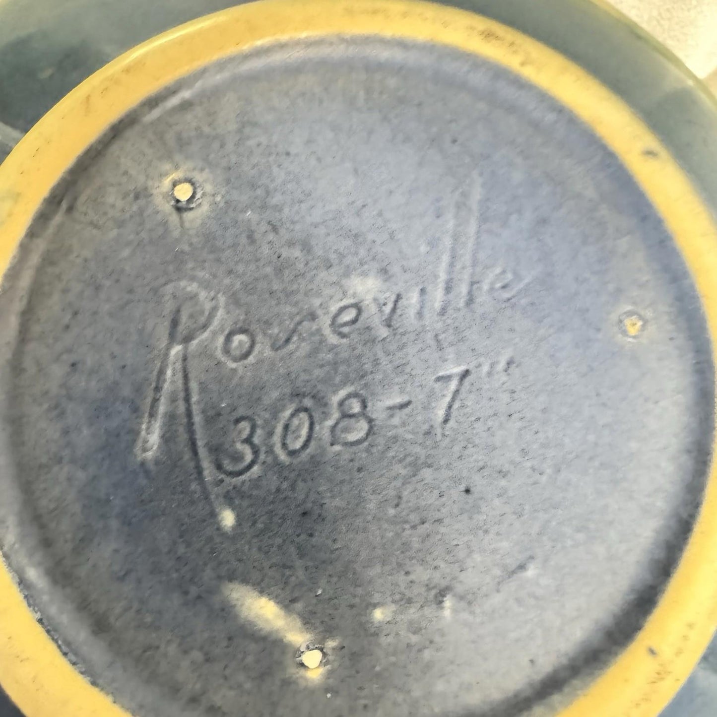 Roseville Thorn Apple Blue 308-7" Bowl Planter c. 1930’s