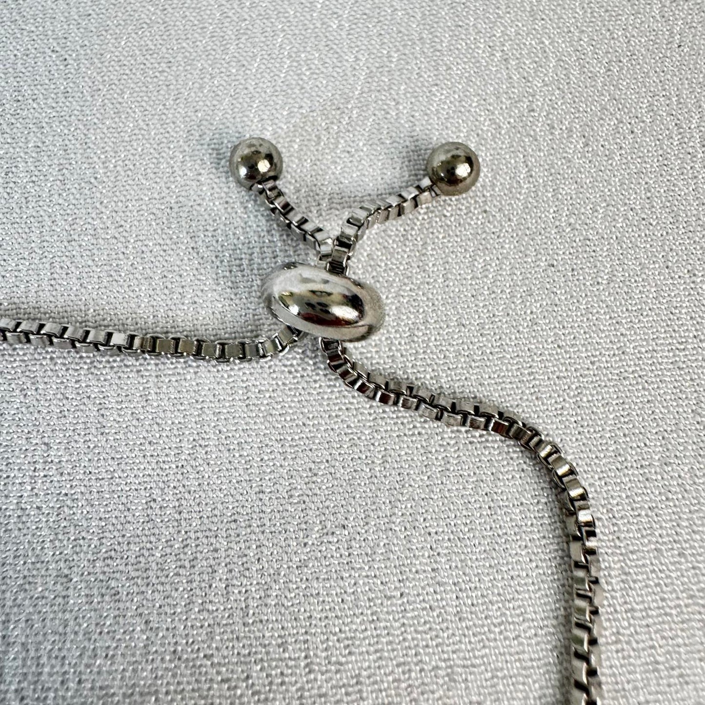 Adjustable Cat Bracelet with Multicolor Rhinestones – Silver Tone Box Chain Cute