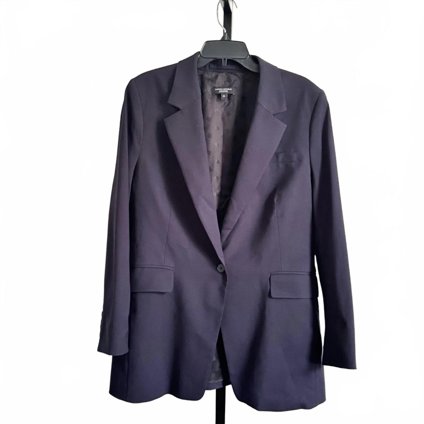 Banana Republic Blazer Women’s Navy Wool Size 12 Italy Fabbrica Alta Lined