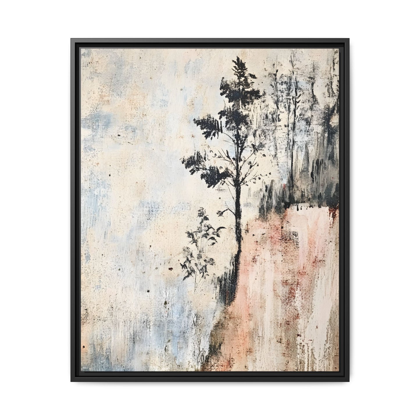 Muted Abstract Nature Art Framed Matt Canvas Art