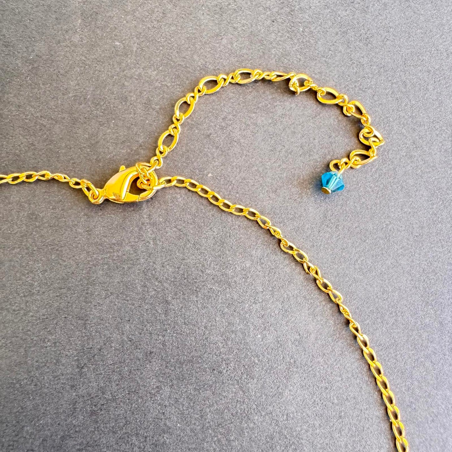 Stunning Gold Tone and Aqua A/B Beaded Necklace