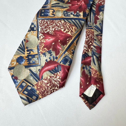 Stylish 100% Silk Tie with Vibrant Floral Pattern Made in the USA