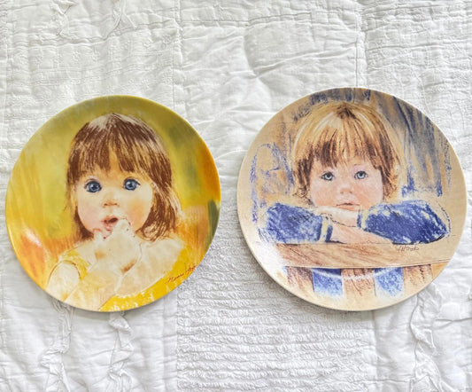 Vintage 1985 Frances Hook Collector Plates - Fascination Series Set of 2