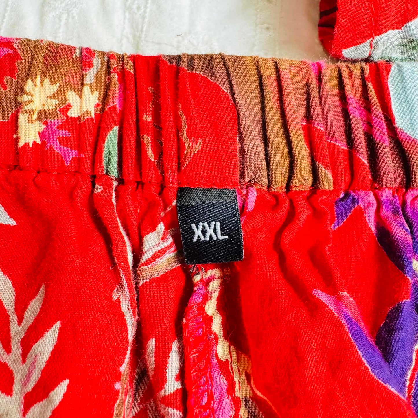 Sanskriti Homes Floral Print Red Shirt & Shorts Set - XXL- 100% Cotton