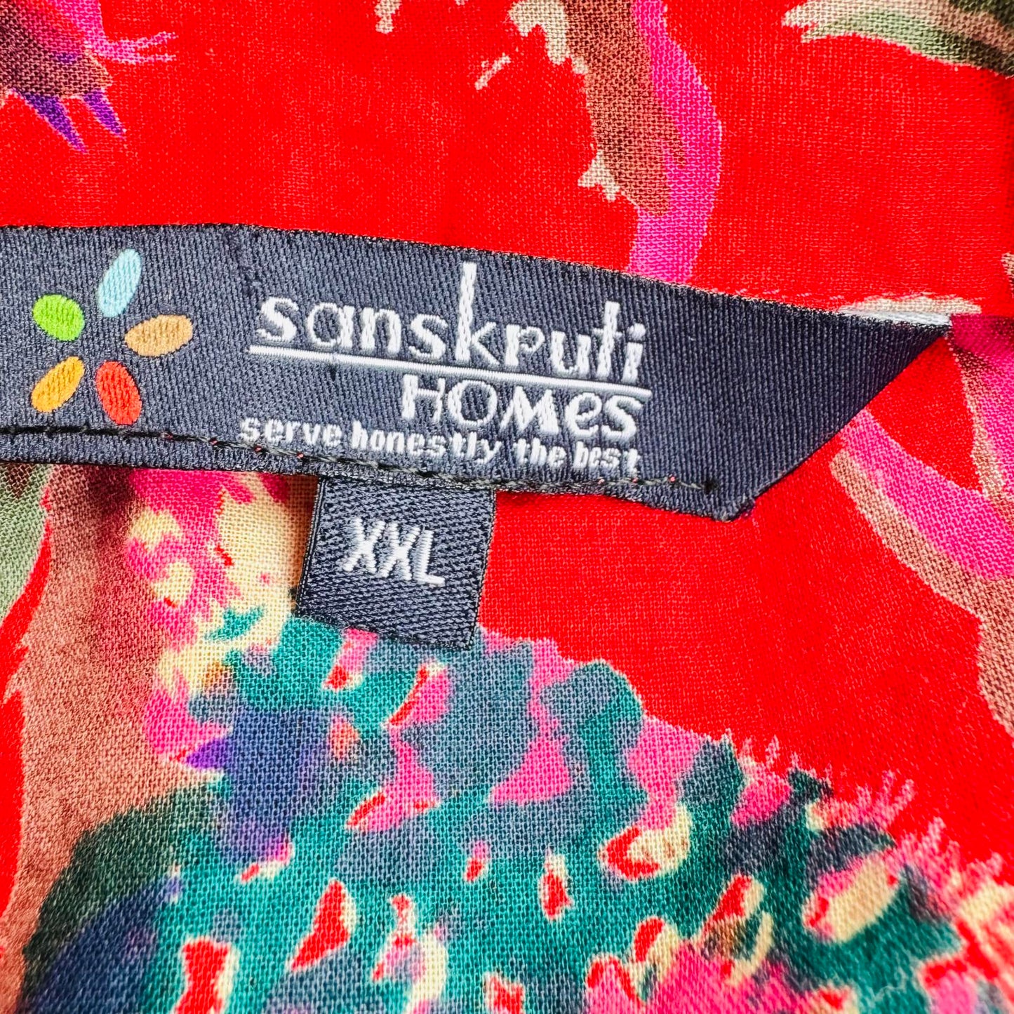 Sanskriti Homes Floral Print Red Shirt & Shorts Set - XXL- 100% Cotton