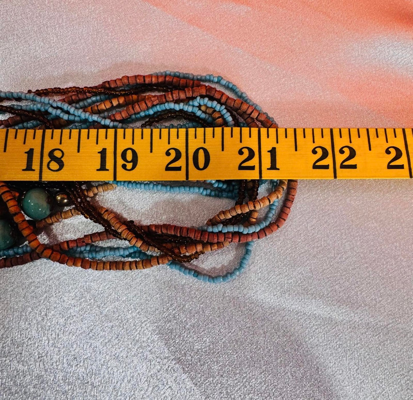 Boho Multilayer Beaded Necklace with Wooden Accents