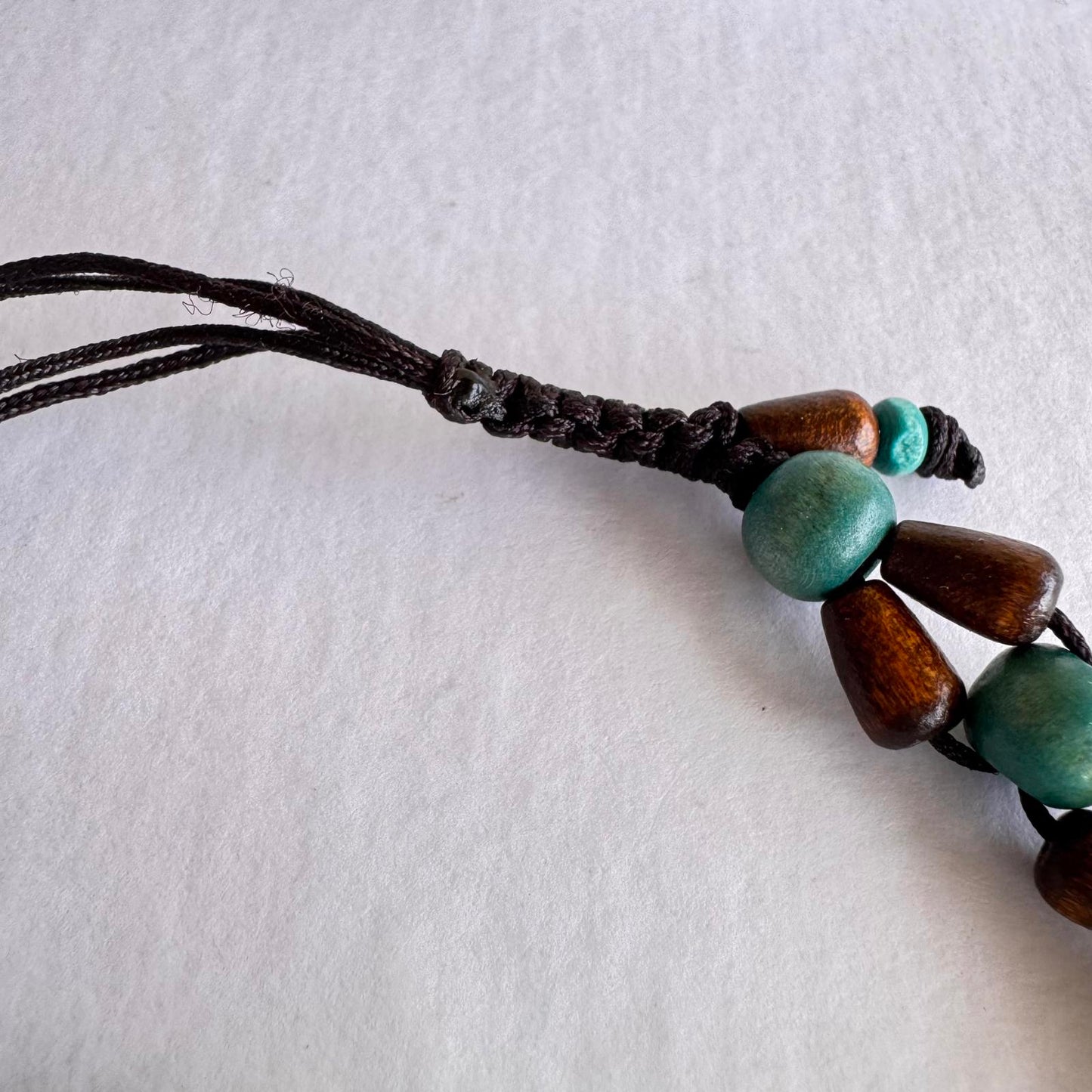 Handcrafted Floral Resin Bracelet with Wooden Beads