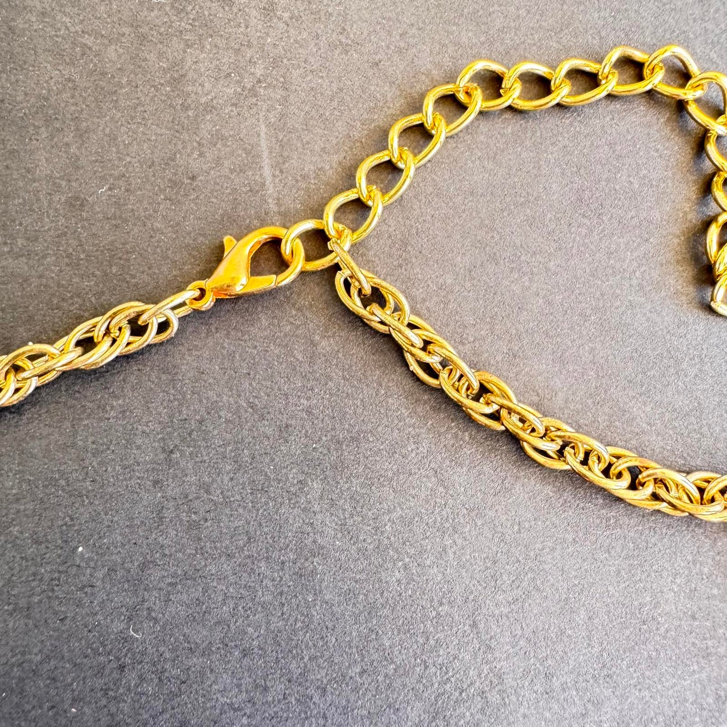 Handcrafted Floral Statement Necklace with Gold Tone Accents