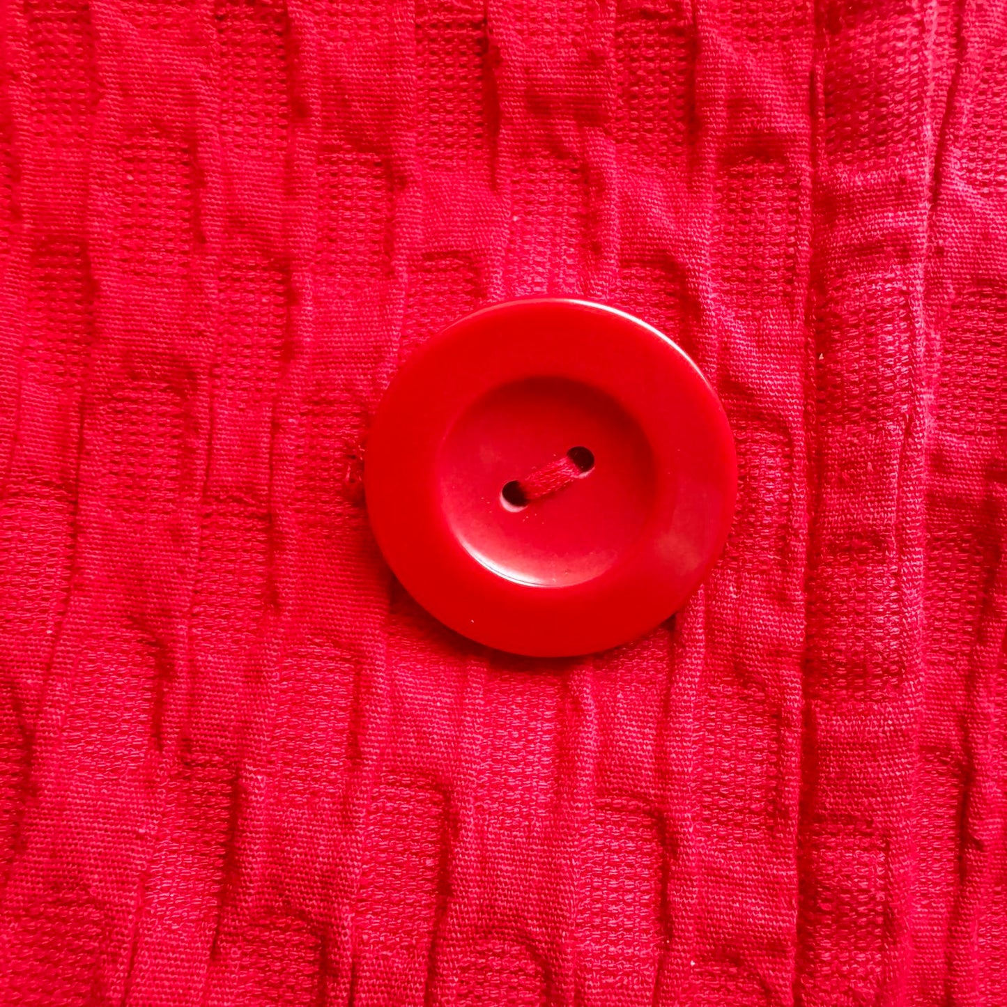 Chico's Red Textured Cotton/Poly Blend 3/4 Sleeve Jacket - Size 0 Small