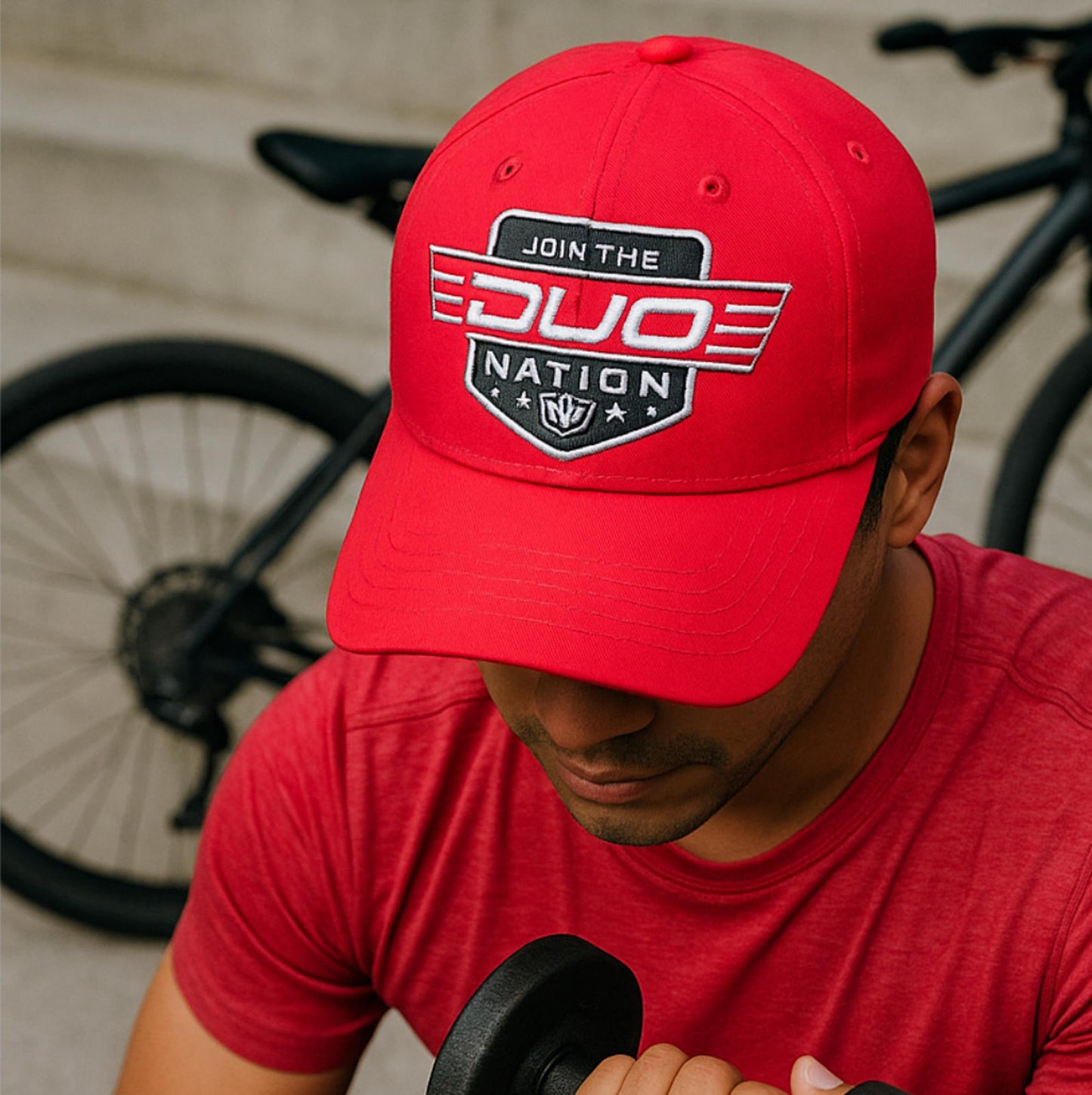 Duo Nation Red Baseball Hat – Team Style – Adjustable Strapback Cap