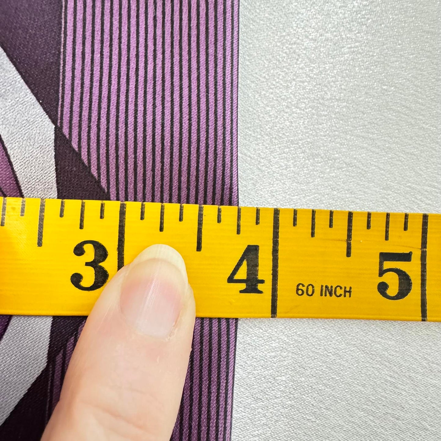 Romario Manzini Geometric Men's Tie in Purple and Yellow Mid Century Modern