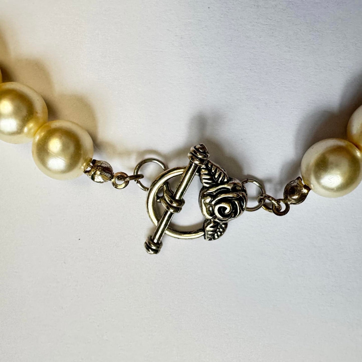 Elegant Faux Pearl Necklace and Coordinating Earring Set